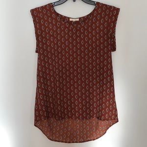Pleione Dark Camel Sleeveless Top
